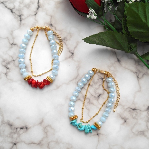 🆕️ Gemstone Chip Bracelet - Picture 1 of 8